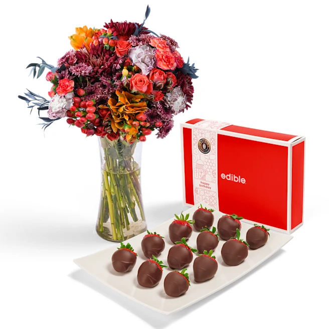 Flowers with <br>Dipped Berries